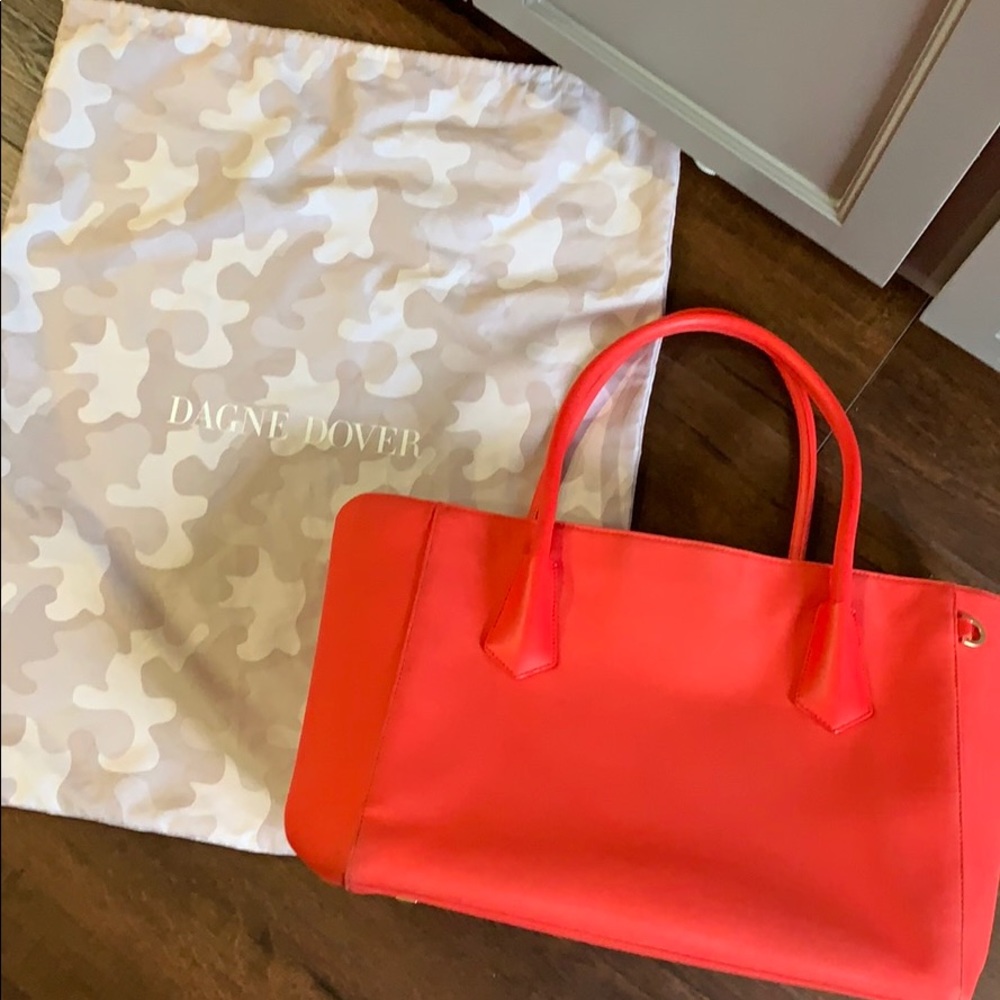 Dagne Dover Signature tote bag large purse coral